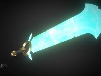 Magical Crystal Sword Low-poly 3D model