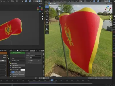Animated Montenegro Flags 3D model