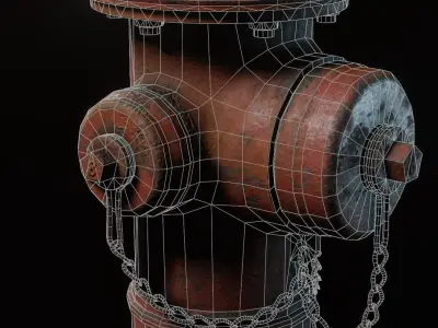 Urban Fire Hydrant Low-poly 3D model purchase
