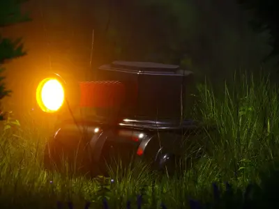 low poly metalic tank 3D model