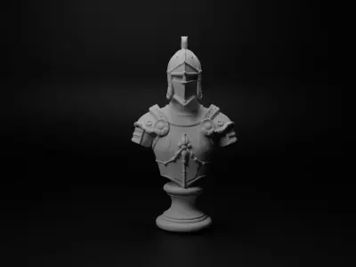 Feudal Knight Bust Chess 3D print model buy