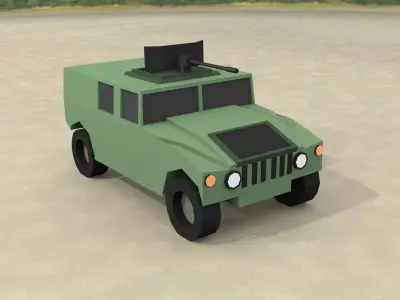 LOW POLY HUMMER military vehicle Free low-poly 3D model