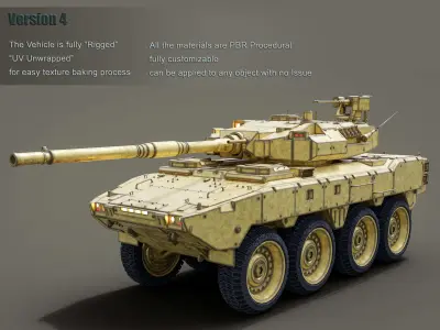 Tank destroyer Machine  Vehicle Low-poly 3D model