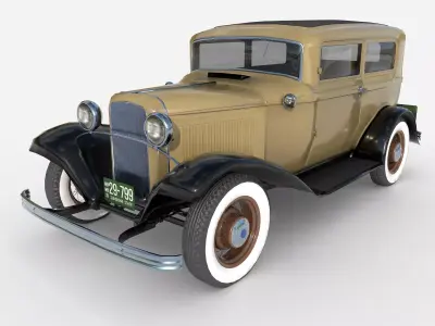 1932 Ford Model 18 2-door sedan Low-poly 3D model