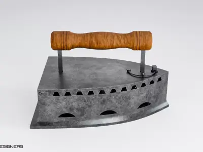 Vintage Coal Iron Low-poly 3D model