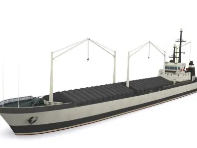 dry cargo ship Low-poly 3D model