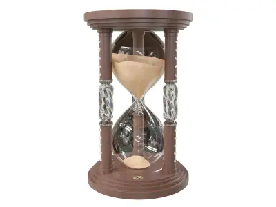 Wooden Hourglass Sand Timer Low-poly 3D model