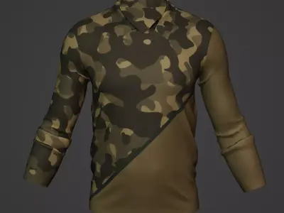 Military Soldier Clothing T-shirt Low-poly 3D model 73