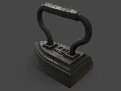 Small Old Antique Iron Low-poly 3D model