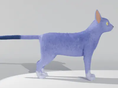 Animation ready fully rigged cat  3D model