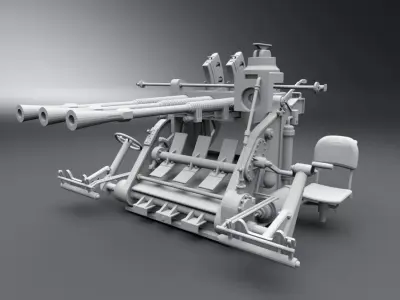 Type 96 Anti Air Artillery Scale Model 3D print model