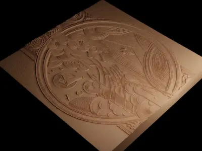 Sailing Kite Sandcasting Bas High Relief CNC 3D print model