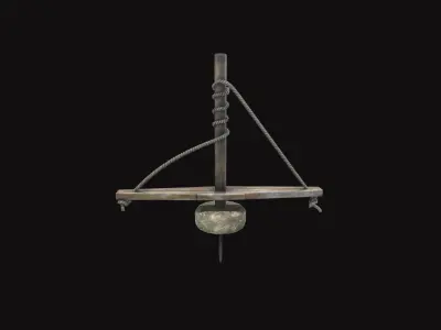Medieval Bow Drill Low-poly 3D model