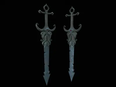 Stylized Sea  Sword Low-poly 3D model