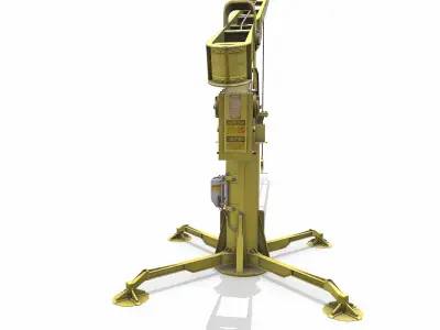 Old Davit Crane Low-poly PBR Low-poly 3D model