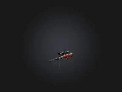 Sniper Rifle Low-poly 3D model 15