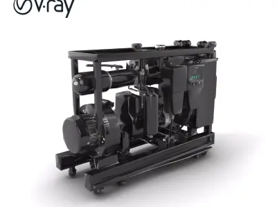 Heavy-duty Filtration Unit Modular Design model pack Low-poly 3D model