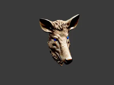 Animal Head Low-poly 3D model 4