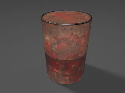 Barrel-FBX-C4D old rusty barrel Free low-poly 3D model