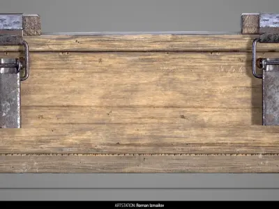 Wooden military ammo box case crate Free low-poly 3D model