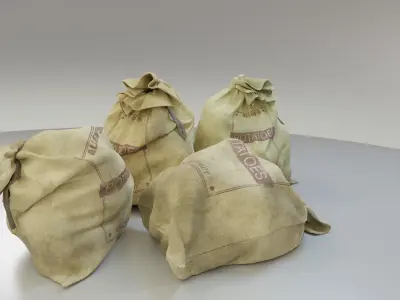 Potato Produce Sacks PBR Asset 3D model