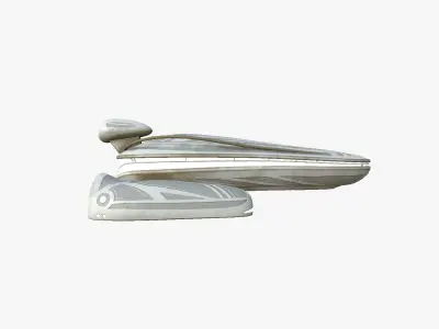 Alien Spaceship UFO H09 Full White - Sci Fi Spacecraft Design Low-poly 3D model