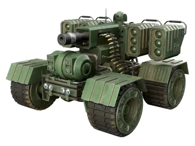 UGV Concept-3-Green-Dirty Low-poly 3D model
