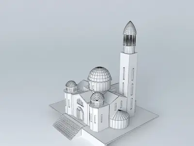 Church Notre Dame in Ribérac Free 3D model