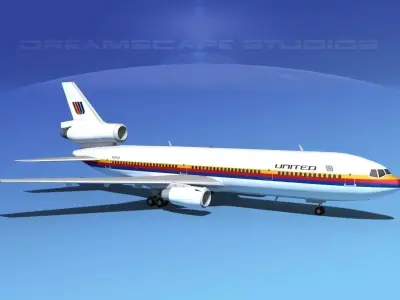 Douglas DC-10 United 1 3D model