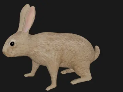 Rabbit hare bunny low poly rigged Low-poly 3D model