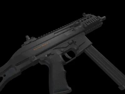 SMG or submachine gun Low-poly 3D model