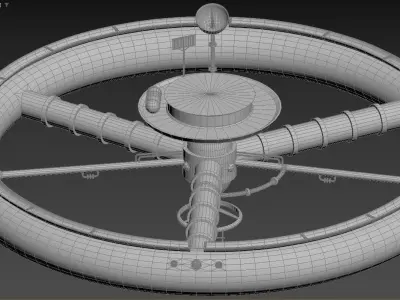 3d model space station Low-poly 3D model