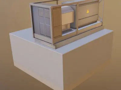 Power Storage Container with Control Module 1  Low-poly 3D model