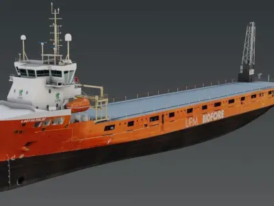 Dry bulk cargo ship 3d model Low-poly 3D model