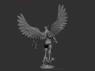 Hawkman statue of angel with wings 3D print model purchase