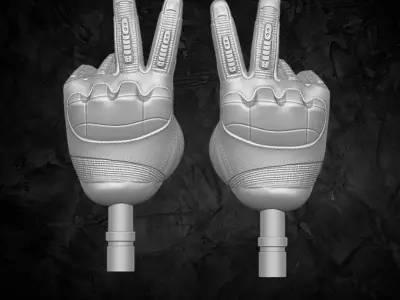 Full Gloves Hands 3D printable files for Action Figures 3D print model
