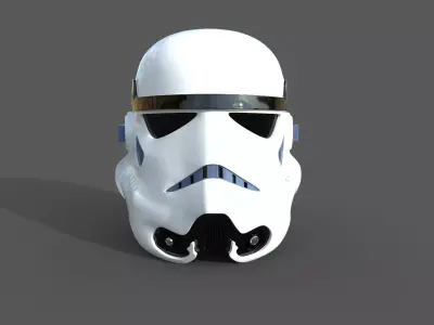 DIY star wars stormtrooper helmet Low-poly 3D model