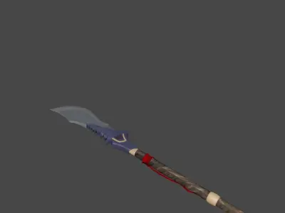 Glaive sword Low-poly 3D model