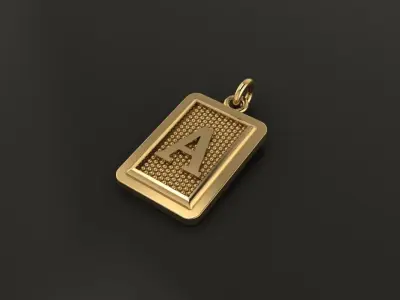 Antique Vintage Style Box Rectangle Letter Frame Pendant STYLE 3 3D print model