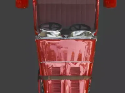 Vintage Scarlet Speedster Roadster 3D Model Low-poly 3D model