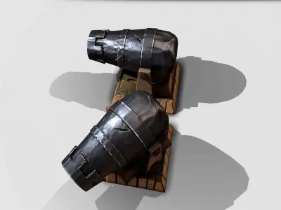 Cannon stylized Low-poly 3D model