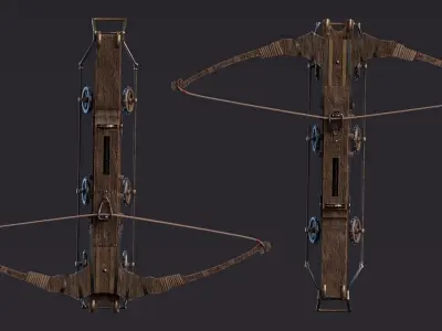 Da Vinci Inventions - Giant crossbow Low-poly 3D model