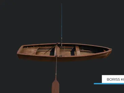 Fishermans Boat Low-poly 3D model Low-poly 3D model