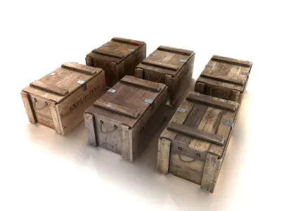 Explosives crate pack PBR Low-poly 3D model