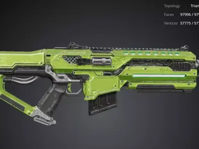 Green Rifle Gun 3D model
