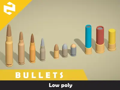 Free Pack - Bullets Free low-poly 3D model