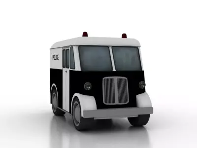 Marmon-Herrington Delivery-Van 1946 Police Low-poly 3D model