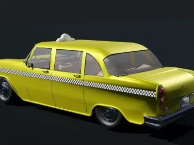 Retro New York Taxi 3D Blend FBX OBJ Low-poly 3D model