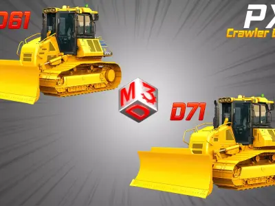 D61 - D71 PXi Dozers 2 in 1 3D Model Pack