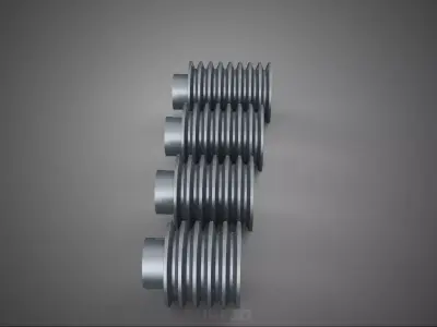 COLLECTION STANDARD ROLLER BELT PULLEY SHEAVE WHEEL GROOVE DRIVE 3D model